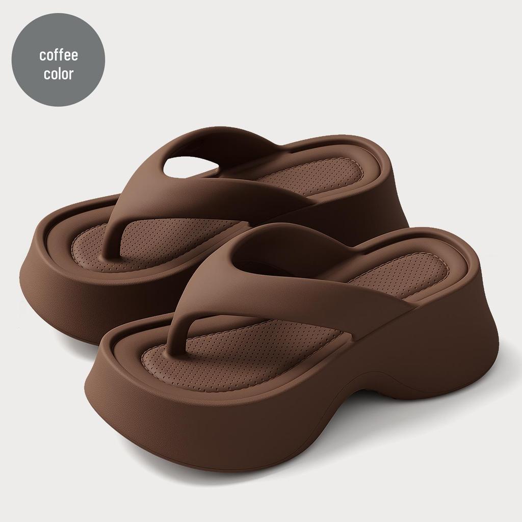 Women's 7CM Thick-Soled Flip-Flops, Arch Support, Non-Slip, Beach-Ready Fashion Sandals