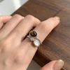 Open Ring Zircon Double Layer Ring Irregular Design Geometric Resizable Ring  Aesthetic Accessories