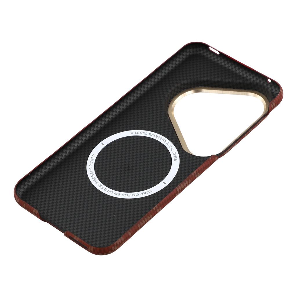 X-LEVEL For Huawei Pura 80 Case Compatible with MagSafe PC+Metal Phone Back Cover Carbon Fiber Texure