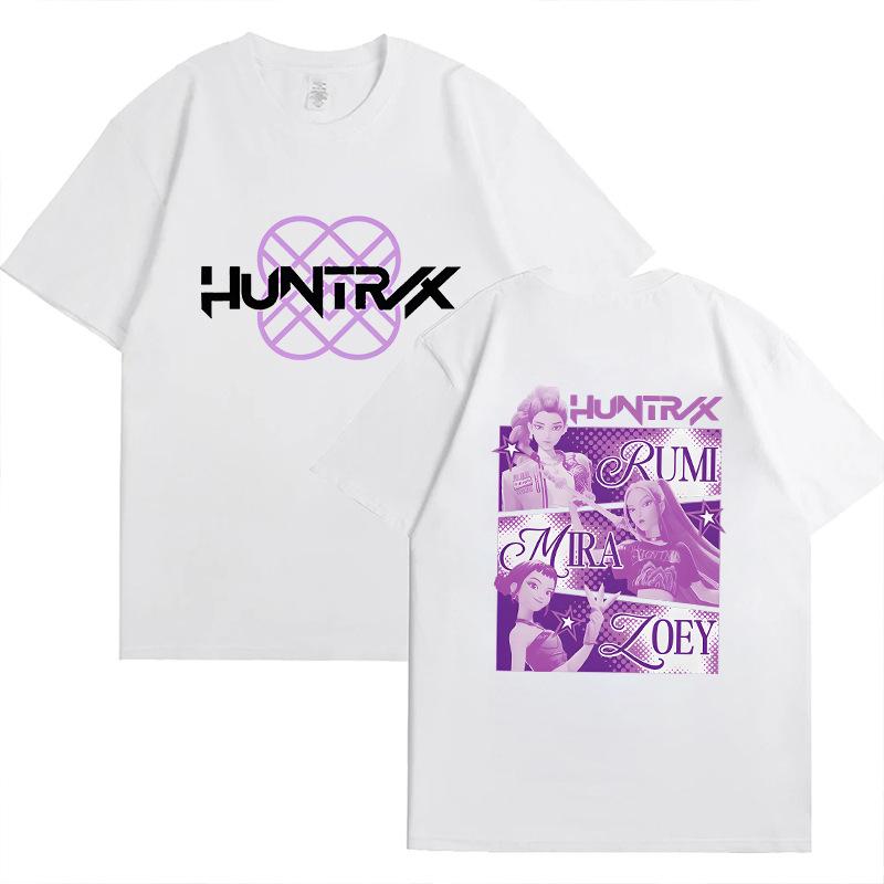 Kpop Korean Wave Witch Hunt Trendy Double Sided Printed T-shirt Round Neck Short Sleeve 5984