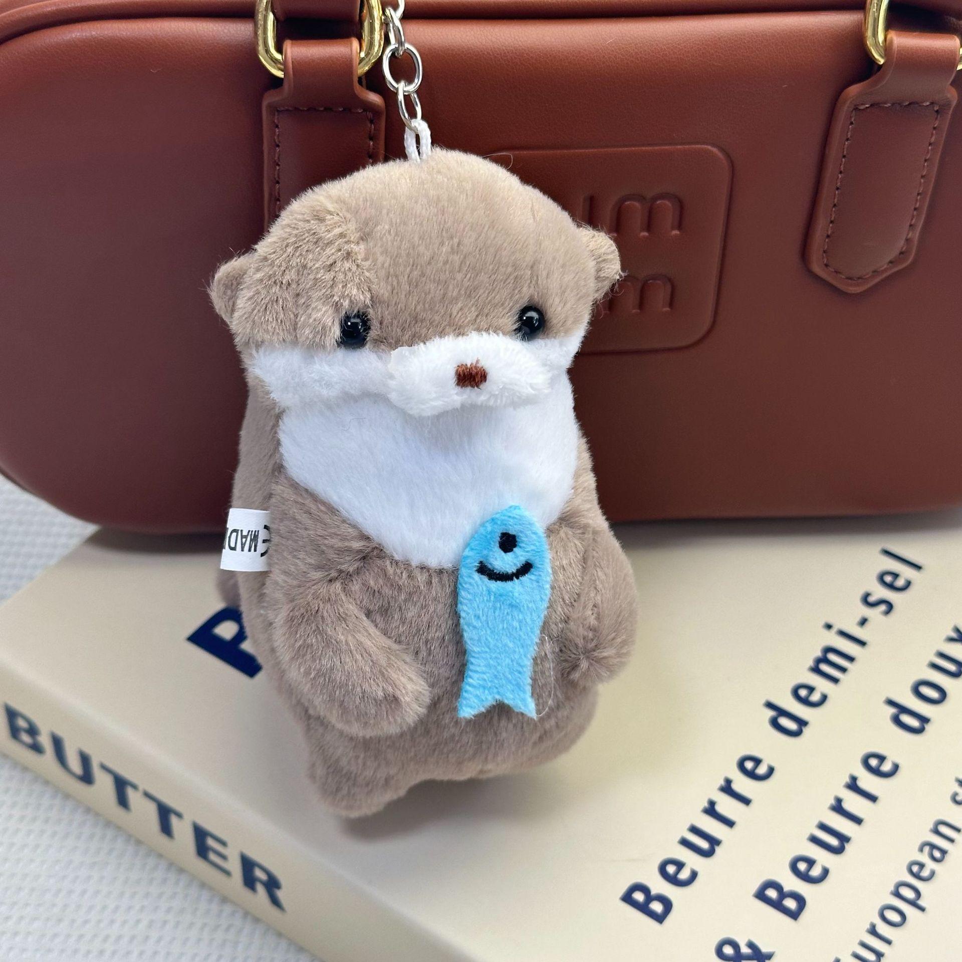 Schattige Kleine Otter Vis Knuffelpop Hangerpop Poppetje Cadeau Cadeau Schattig Meisjes Hart Sleutelhanger Hanger Creatief Cadeau gray