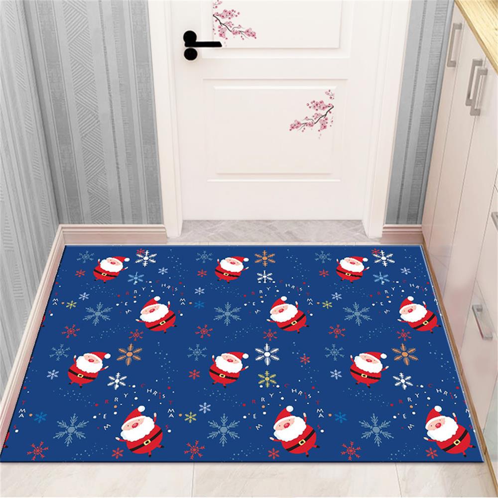 Merry Christmas and New Year Home Decoration Entrance Door Mat Balcony Corridor Living Room Bedroom Bathroom Anti-Slip Floor Mat