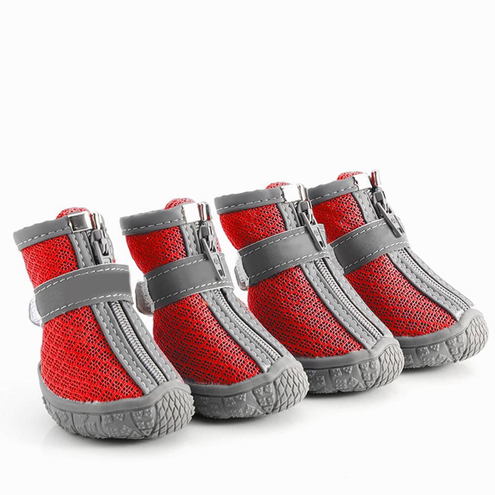 Dog Shoes for Small Dogs Breathable Dog Booties with Reflective Strips Puppy Paw Protector for