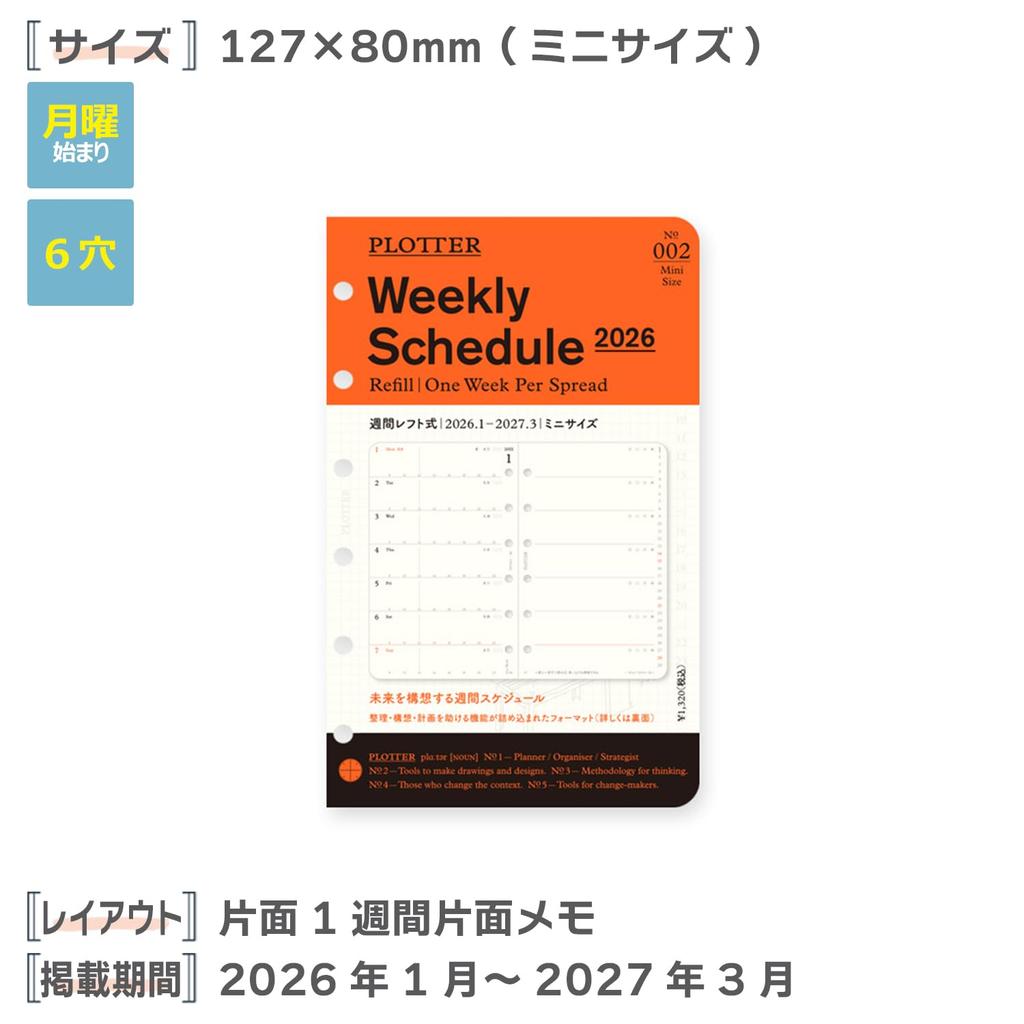 PLOTTER System Notebook Refill 2026 Mini Weekly Left 77718176 (Starts January 2026)
