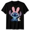Stitch In Easter Bunny Costume With Cute Fuzzy Friend Unisex T Shirt