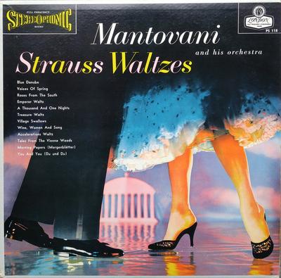 LP Record MANTOVANI & HIS ORCHESTRA - Strauss Waltzes PS118 LONDON 1957 UK Classical Used