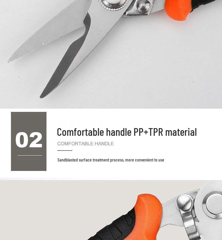 Industrial Grade Stainless Steel Electrician Scissors - 7/8 Inch Tin Snips for Aluminum & Composite Panels