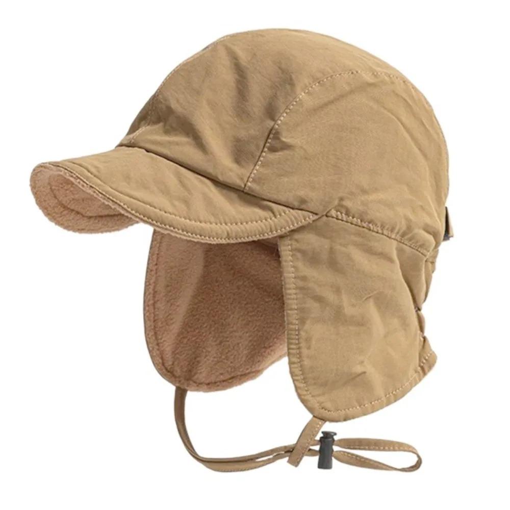 1pc Winter Warm Retro Bomber Hat for Women,outdoor Windproof Casual Solid Color Ear Protection Fleeced Pilot Cap Earflap Bonnet