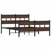 VidaXL Metal Bed Frames Without Mattress Brown Oak 160x200 Cm, Double Bed, Bedroom Furniture, Guest Bed, 3308477