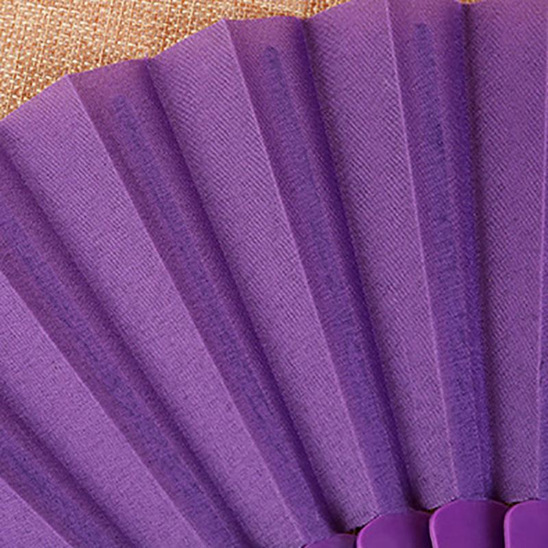 Klassischer Seidenstoff Kunststoffknochen Einfacher Faltfächer Chinesischer Stil Retro Handfächer Bühnenfächer Hochzeitsgeschenk für Gäste