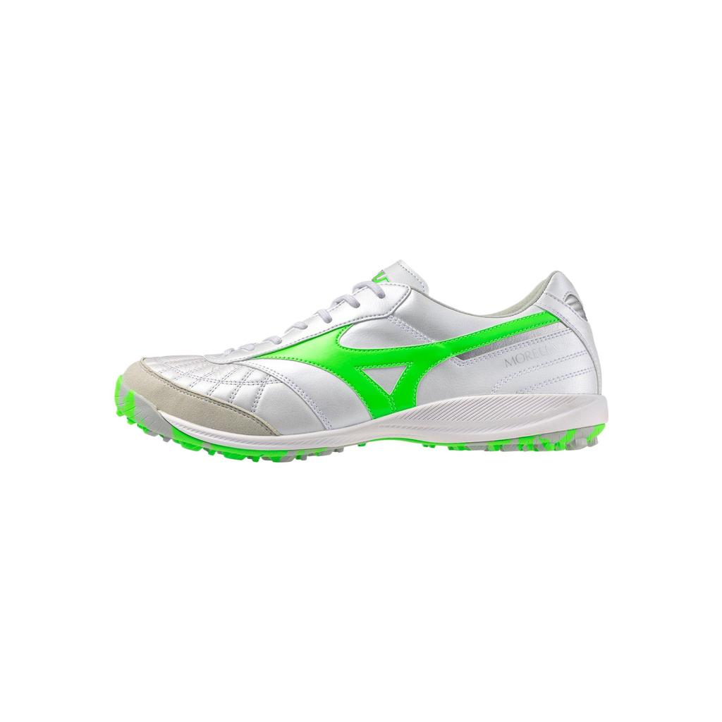 Mizuno Morelia Sala Japan Bequem TF (Gummistollen) Stoßdämpfende Fußballschuhe Unisex Fußballschuhe Silberweiß Q1GB251137