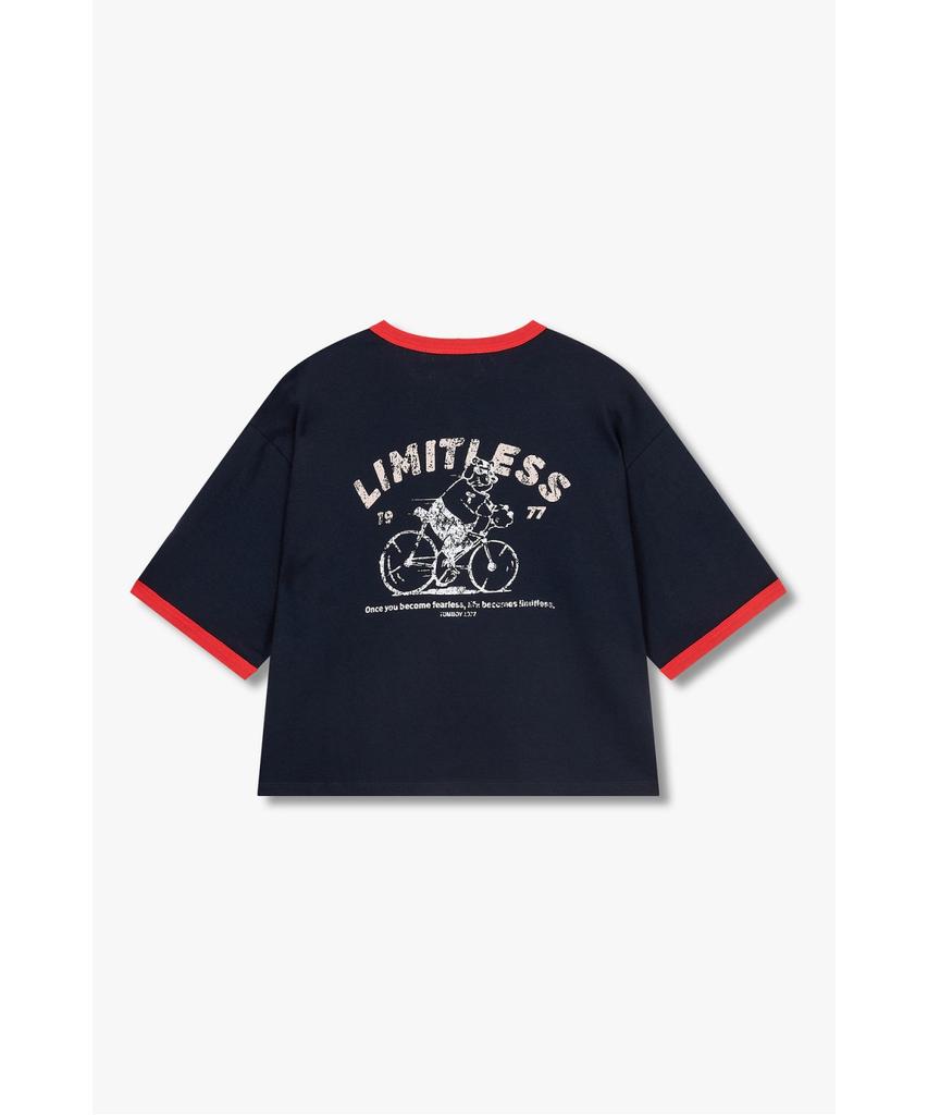 STUDIO TOMBOY Printed Ringer Short Sleeve T-Shirt_Navy 9176322995