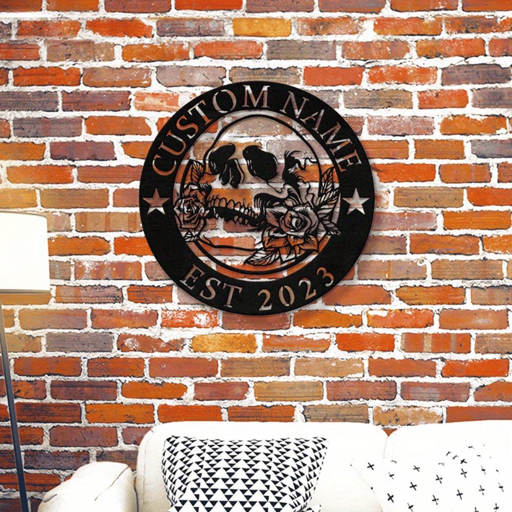 Custom Sugar Skull Metal Wall Art Name Personalized Home Decor Sign
