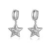 HECHENG,New Rainbow CZ Huggie Hoop Earrings for Women Gold Plated Crystal Heart Star Drop Earring Statement Fashion Zircon Gift