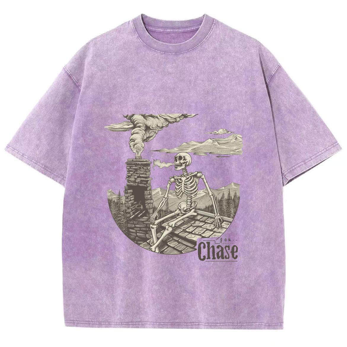 

Футболка с рисунком черепа из мультфильма «Город в индустриальном стиле», хлопковая, женская, мужская, свободного покроя, с круглым вырезом, коротким рукавом, дизайн «Нишевый топ» 2XL