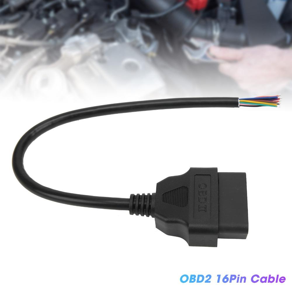 30cm / 11.8Inch OBD2 Adapter Open Plug Wire OBD2 Pigtail Equipment Modification Technicians