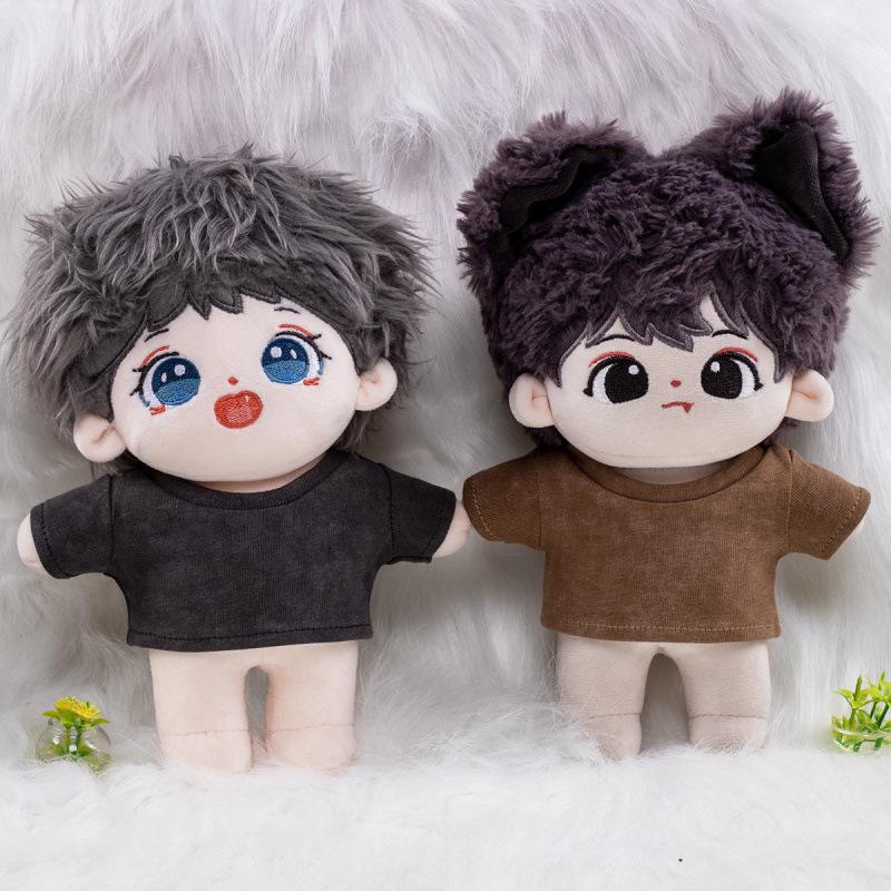 Camiseta de Muñeco de Peluche de Algodón Lindo - Manga Corta Lavada, 10-15-20 CM