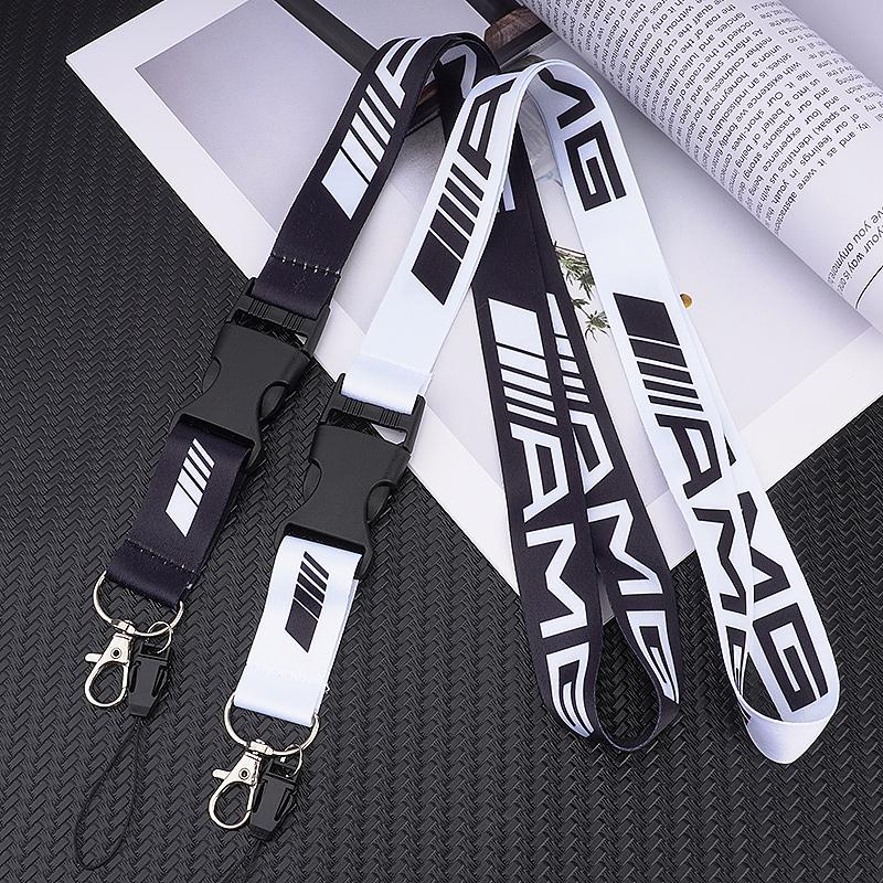 HGQ5 Fashion Neck Strap Lanyard Key Cell Phone Work ID Card Hanging Rope Nylon For Mercedes Benz AMG W204 W205 W212 W213 W221 W177