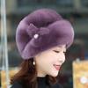 Cappello invernale da donna Vestibilità elastica Peluche imitazione visone Velluto antivento Tinta unita con berretto floreale Forniture per donna