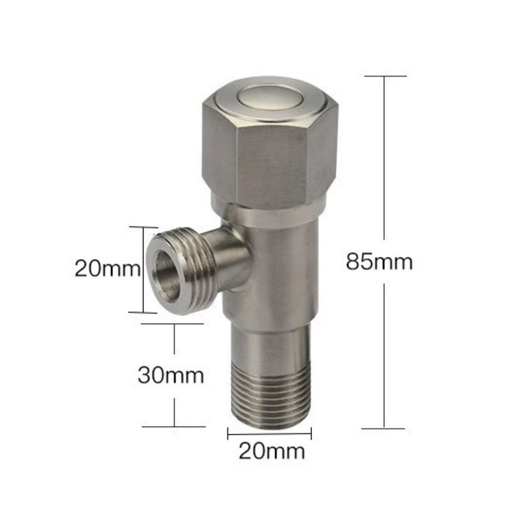 Stainless Steel Hot Cold Angle Valve Rust Proof Hexagonal Wheel Toilet Water Stop Valve Quarter Turn Triangular Valve Bathroom