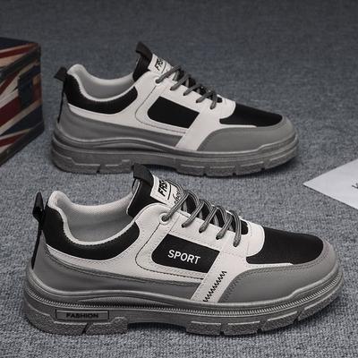 Sapatos masculinos primavera respiráveis tendência versáteis casuais sapatos de lona masculinos cano baixo couro de trabalho botas Martin