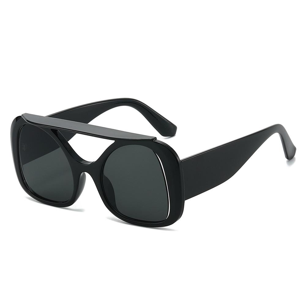 

Уникальные Солнцезащитные Очки Женские Мужские Двойная Перемычка Толстые Дужки UV400 Солнцезащитные Очки Подходят Для Путешествий Повседневные Очки черный серый