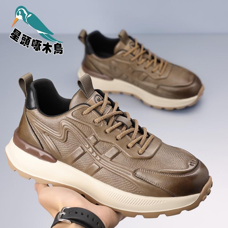 Men's Shoes Popular Spring New Trend Versatile Men's Sports and Leisure Shoes Soft Leather Shoes
