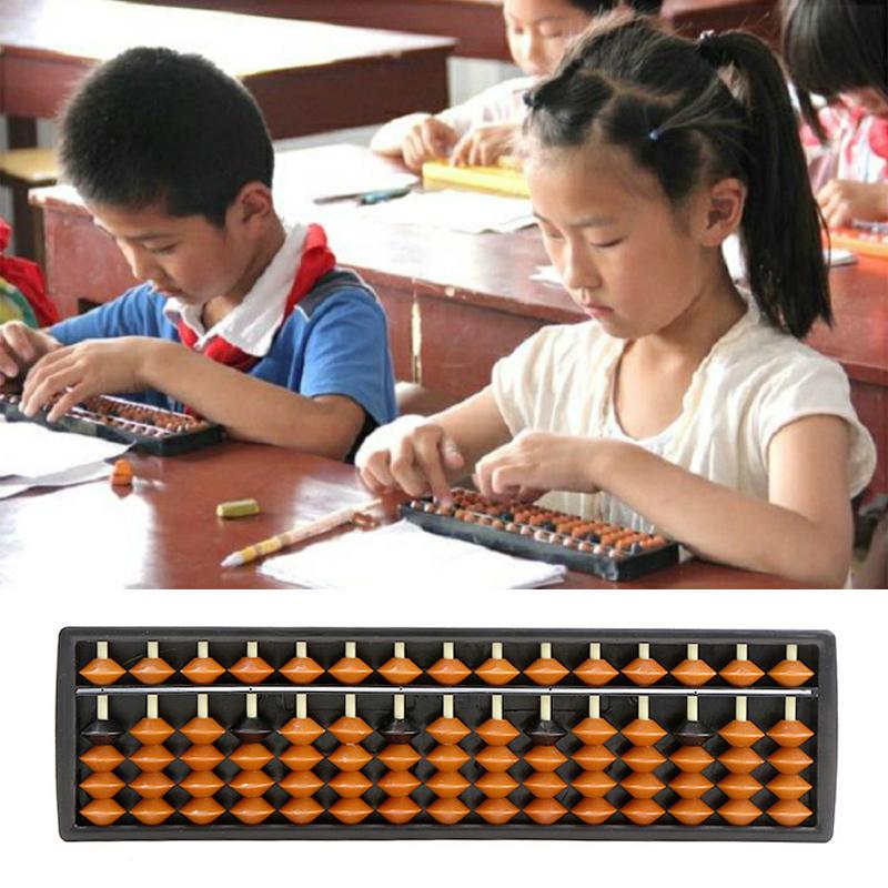 1 Stück Mathematisches Lernwerkzeug für Kinder Tragbar Chinesisch 15-stelliger Säulenabakus Arithmetik Soroban Rechnen Zählen