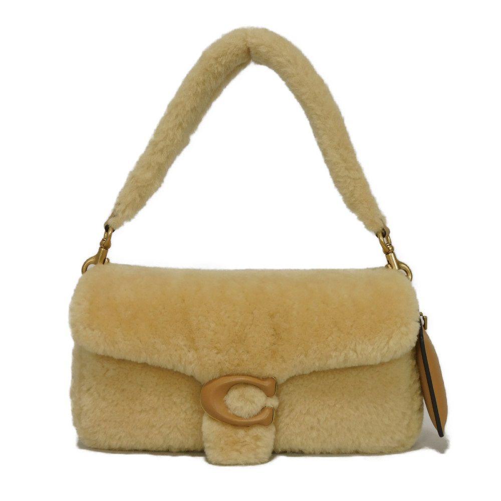Used 9726 Tabby Pillow, Size 26, CC445, 7921, C Logo, Smooth Calfskin, Beige, 2-Way, Excellent Condition, C Mark
