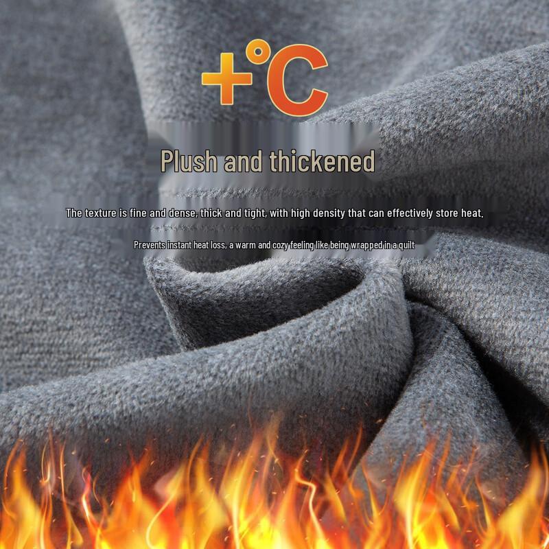 MONTAGUT Men's Faux Two-Piece Cashmere Blend Fleece Knit Shirt