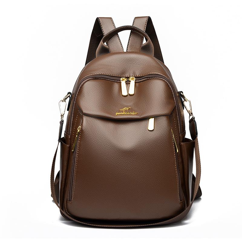 Women's PU Backpack Durable Shoulder Bag Large Capacity Travel Backpack