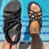 Sandalen Damenschuhe Geflochtene Seil-Strandschuhe Offene Zehen Damen-Strandsandalen Römische Gladiatorsandalen Rutschfeste Flip-Flop