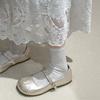 Popular silver retro inner height increase flat bottom shallow mouth single shoes women's summer 2025 new versatile skirt Mary Jane shoes