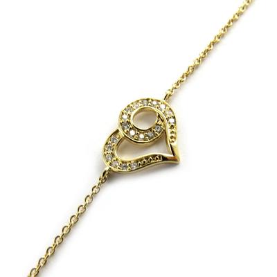 [M8876] - Gold Plated Bracelet 'Love' White Gold - 14x12 Mm