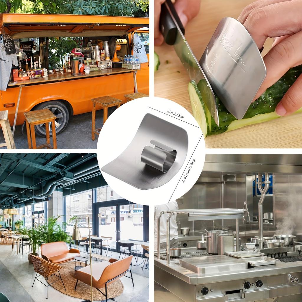 Stainless Steel Vegetable Cutting Finger Guard - Premium Kitchen Hand Protector for Restaurants and Home Cooks - Kitchen Gadgets