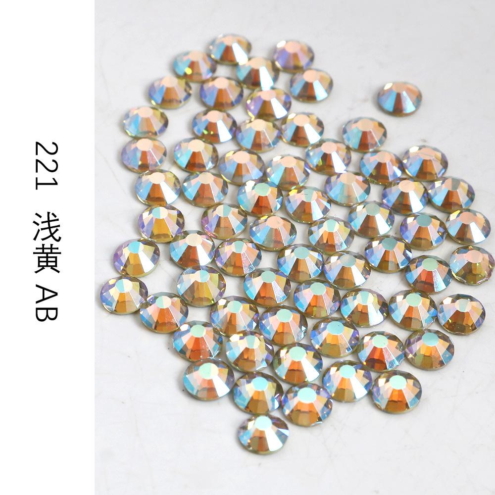 Ss3-Ss30 Strass Ab Colorés Verre Fond Plat Strass Diamant Cristal Coloré Rond Autocollant Manucure Diy Diamant