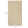 Shaggy Rug Cream 80x150 cm Non Slip