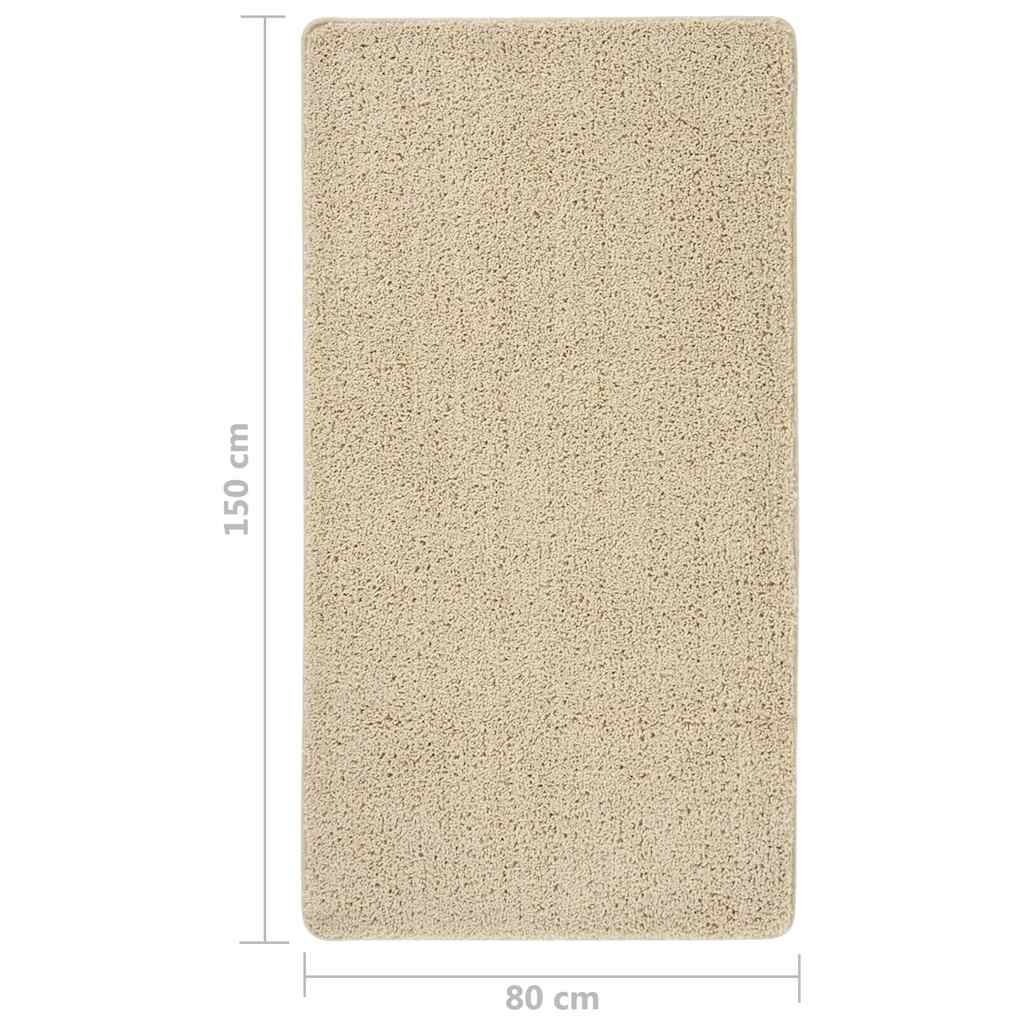 Shaggy Rug Cream 80x150 cm Non Slip