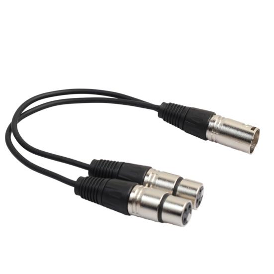 0.3m XLR Y 3 Pin 1 Splitter Cable Male To 2 Female Convertor
