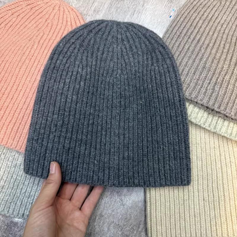 Autumn and winter warm and thin wool knitted hat children's Internet celebrity group personality solid color candy color wool cold hat