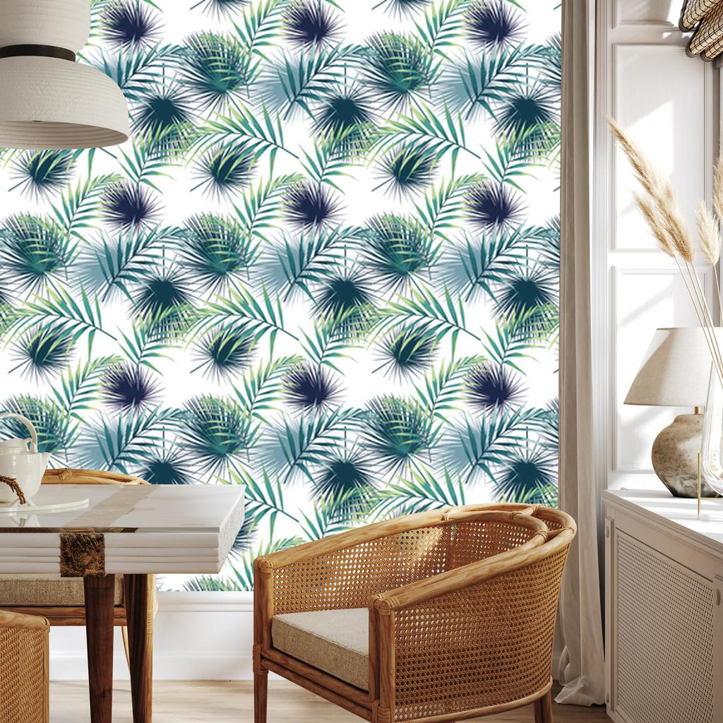 Tropical Palm Leaves Wallpaper for Living Room and Bedroom 50x1000