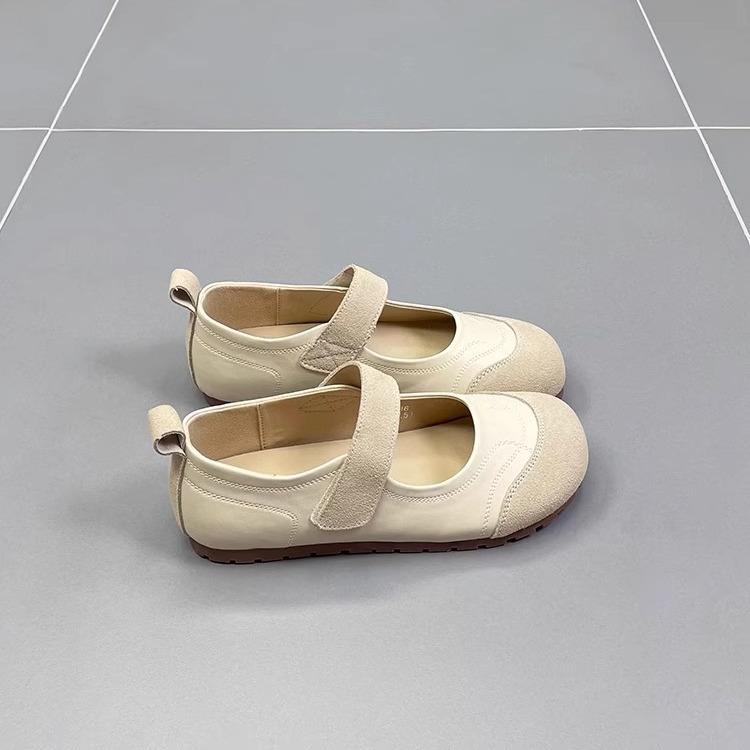 French Retro Flat Mary Jane Shoes Women's 2025 Summer New Silver with Skirt Doudou Shoes Velcro Single Shoes