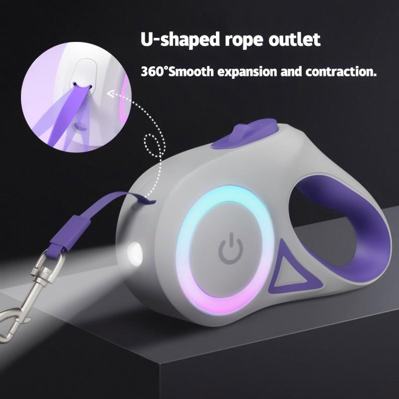LED Einziehbare Hundeleine mit Licht für Welpen Kleine Mittlere Große Hunde Katzen Haustier Geschirr Leinen Halsband Zubehör 3m 5m Rolle