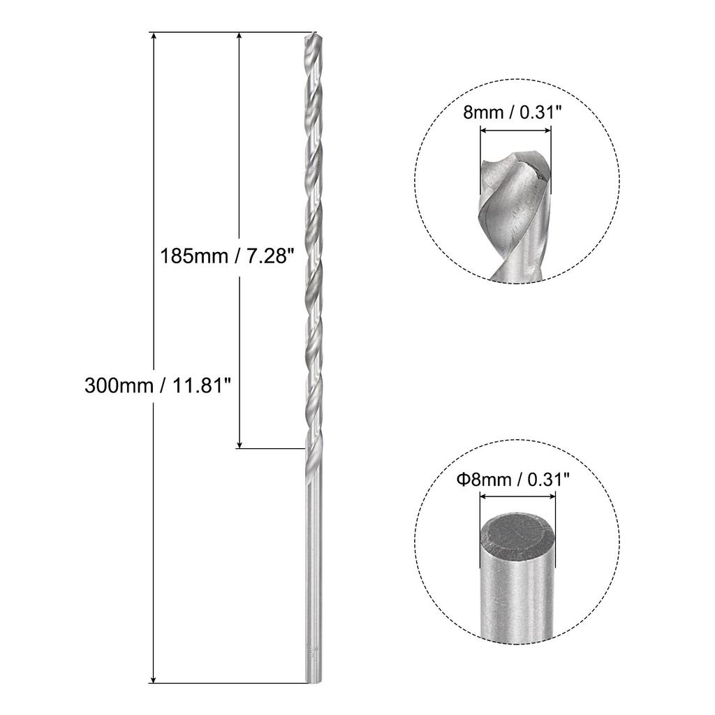 200/250/300mm Twist Drill Bits 6.2/7/8/9/10/11/12/13/14/15/16mm High-Speed Steel Extra Long Drill Bit