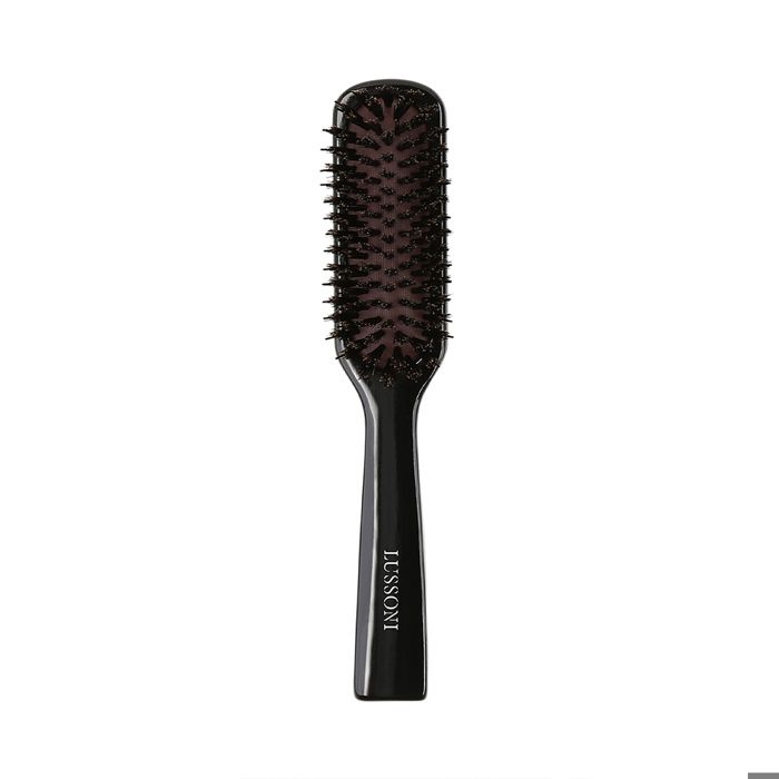 Brosse À Cheveux - Lussoni - Natural Style Slim - Bois De Hêtre - Poils De Sanglier - Poils En Nylon
