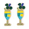 European and American New Fashion Temperament Personalized Wine Glass Alloy Diamond-encrusted Earrings Exaggerated Oil Dripping Creative Women's Earri