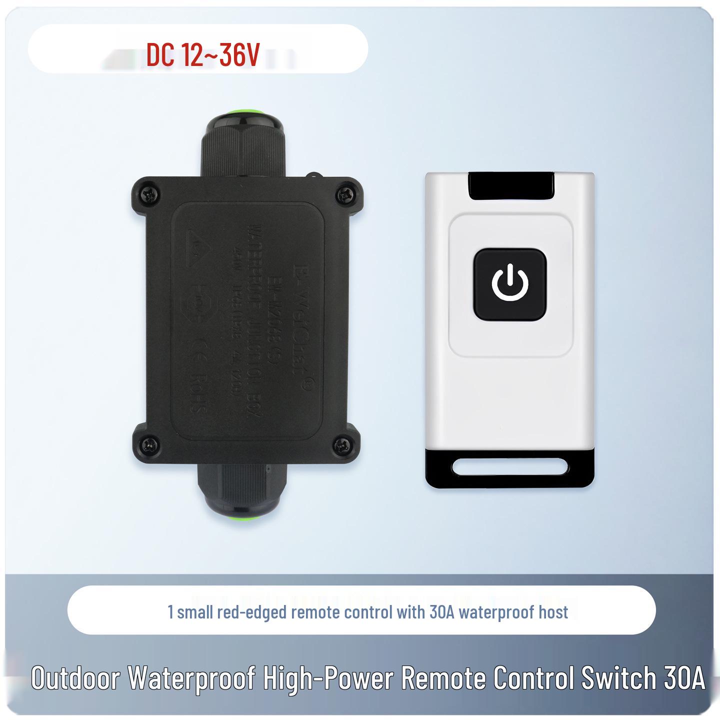 Wide Voltage (12V-48V) Waterproof Single Channel Remote Control Switch with High-Power Remote