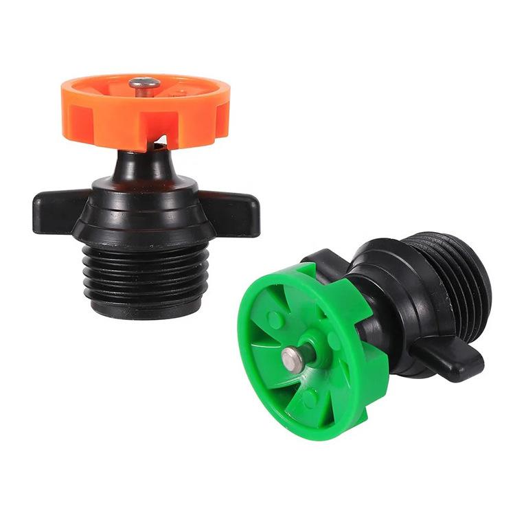 2Pcs  Plastic 4-Point Unobstructed Flywheel Nozzle, Garden Atomizing Agricultural Irrigation Nozzle, Automatic Rotating Nozzle