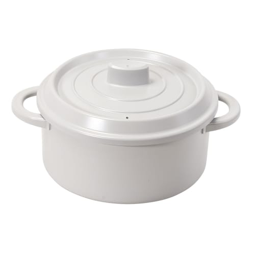 Pearl Metal Microwave-Safe Pot with Colander, Made in Japan, Omakase! Gray HC-606