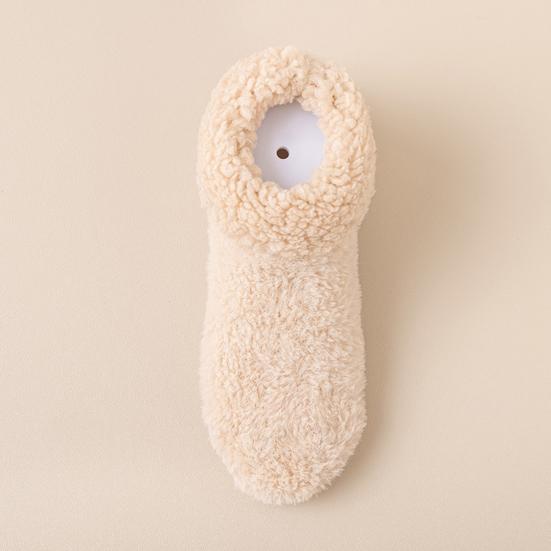 Fluffy Winter Ankle Socks Women Fuzzy Slipper Socks with Grips Plush Warm Non-slip Low Cut Socks for Home Lounging